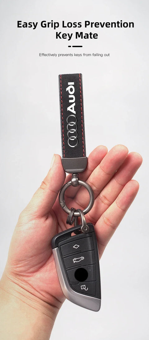 2025 Hot 1Pcs Car Styling Keychain Ring Suede Key Accessories For Audi Sline A1 A3 A4 A5 A6 A7 A8 Q2 Q3 Q5 Q7 Q8 TTS B6 B8 C5 B9