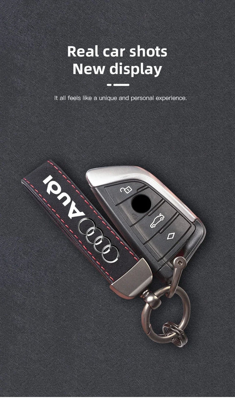2025 Hot 1Pcs Car Styling Keychain Ring Suede Key Accessories For Audi Sline A1 A3 A4 A5 A6 A7 A8 Q2 Q3 Q5 Q7 Q8 TTS B6 B8 C5 B9
