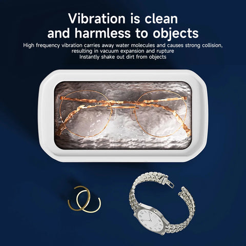 Ultrasonic Cleaner Machine Eyeglass 650ml Mini High-frequency Vibration Cleaning For Glasses Jewelry Denture Pacifier