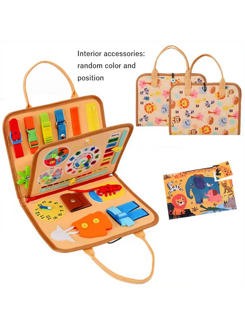 Montessori Busy Board Educational Activity Developing Sensory Board Fine Basic Dress Motor Skills Travel Toy Gift for Boys Girls